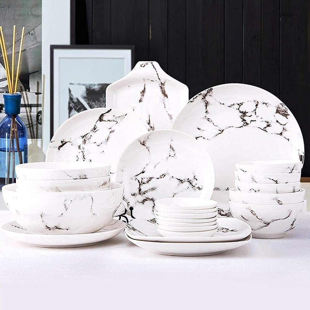 Amazon.co.jp: クラシックなマーブル模様の食器セット 20 点 : ホーム